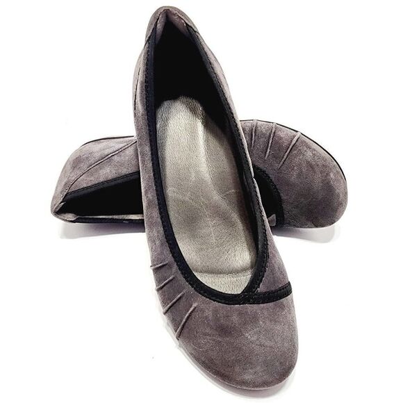 Earth Alder Derby New Suede 7.5 Round Toe Comfort Ballet Flats Dark Slate Gray - Picture 3 of 10